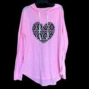 Heart Tunic Hoodie Size L